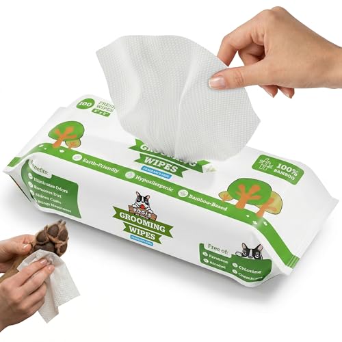 Pogi’s Dog Grooming Wipes – Hypoallergenic Pet Wipes for Paws, Body & Butt – Cleaning & Hydrating, Fragrance Free, 100-Count
