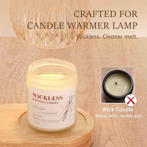 Vanilla Sandalwood Wickless Candle for Candle Warmer Lamp with 10ml Essential Oil for Custom Aroma, Flameless Non-Toxic So...