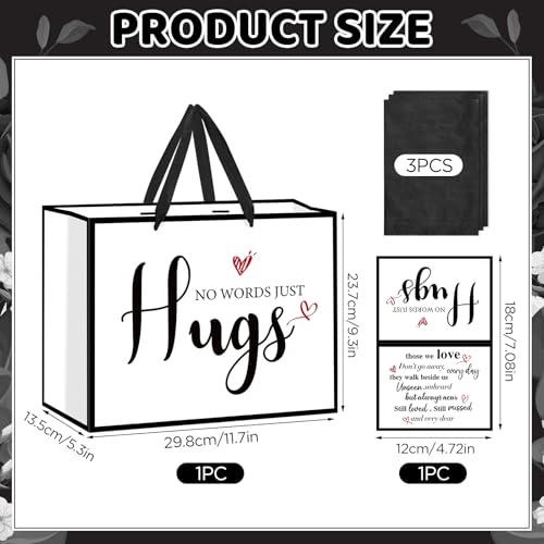 Sympathy Gift Bag for Loss of Loved One Sympathy Gifts Bag with Wrapping Paper and Card Large No Words Just Hugs Condolenc...