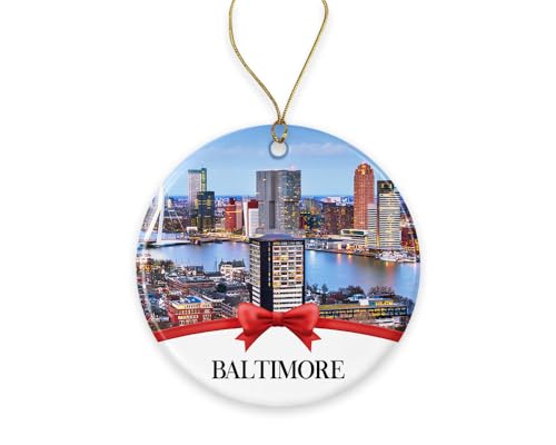 Baltimore Christmas Ornament, Christmas Ornaments Travel Souvenir Collection Gift for Family, Christmas Tree Ornament City...