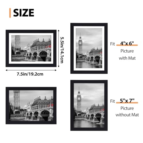 Fixwal 5x7 Picture Frame Set of 6 with Shatter Resistant Plastic Glass, Thin Border and Light Weight Photo Frames for Wall...