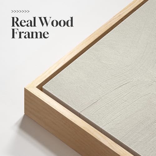 Framed Neutral Wall Art for Living Room, Large 3 Piece Abstract Pastel Grunge Forest Landscape Tree Canvas Artwork Set, Mo...