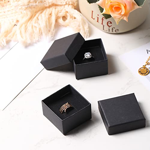 Yinkin 72 Pcs Jewelry Ring Gift Boxes Bulk 2 x 2 x 1.2 Inch Ring Necklace Earring Boxes for Weddings Christmas