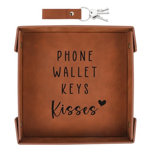 Gifts for Boyfriend, Husband, Romantic Gifts for Him, Mens Birthday Gifts Idea - Premium PU Leather Valet Tray - Best Mens...