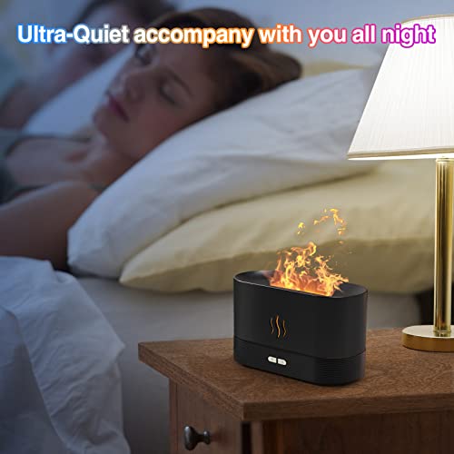Colorful Flame Air Aroma Diffuser Humidifier, Upgraded 7 Flame Colors Noiseless Essential Oil Diffuser for Home,Office,Yog...