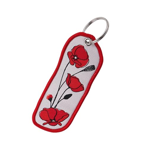 Ywmsfl Adorable Floral Embroidered Keyring Cloth Textile Holder Decorative Item for Students Everyday Use Decorative Bag C...