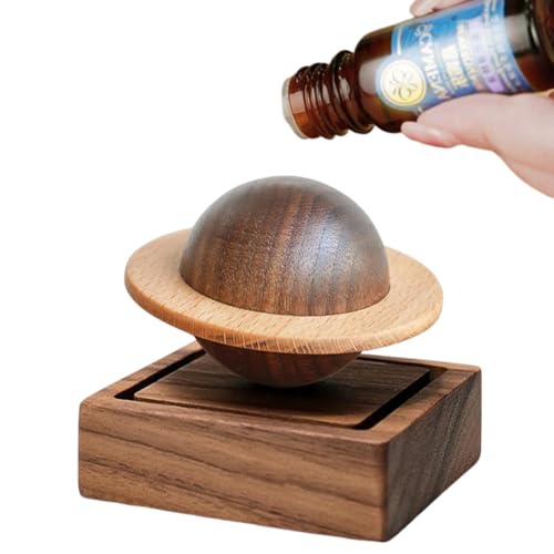 Ouliget Wood Essential Oil Diffuser,Planet Walnut Aroma Therapy,Passive Diffuser for Desk Table Home Office Car Wardrobe Y...