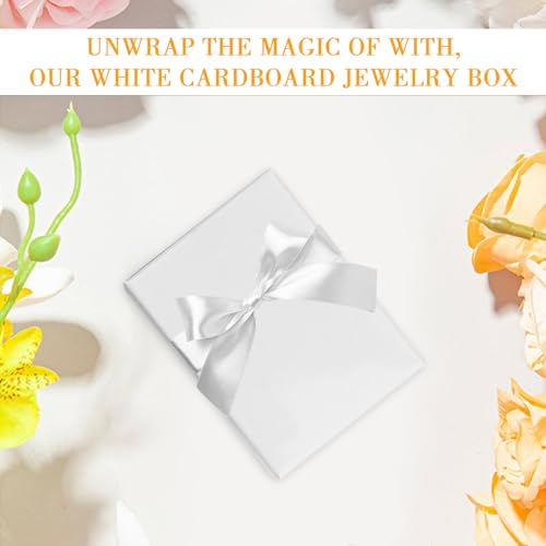 opaprain Cardboard Jewelry White Gift Boxes 10 Pack6x5×1 inches, its apply to displaying necklaces, rings, bracelets, earr...