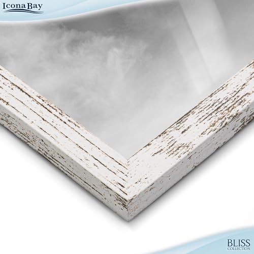 Icona Bay - 4x6 Wall Hanging Picture Frames Collage with 8 Openings - Distressed White, 2 Pack - Casual Style Engineered W...