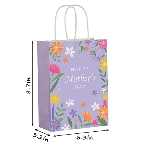 BLEWINDZ 32 Pcs Mother's Day Bags with 32 Pcs Tissue Papers, 8.7” Small Happy Mothers Day gift Bag Bulk with Handle for th...