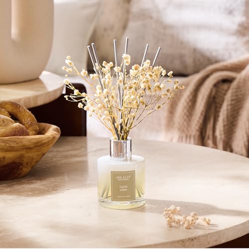 Airkeep Reed Diffuser Set,3.38 fl oz (100 ml) - Clean Linen Oil Diffusers with 8 Reed Sticks,Home Fragrance Reed Diffuser ...