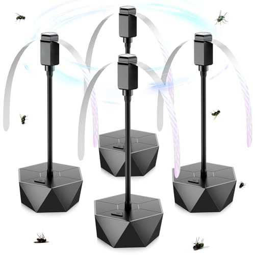 PIMAG Fly Fans for Tables, Fly Repellent Fan Outdoor Indoor Keep Flies Away, Fly Repellent Fans for Tables with Holographi...