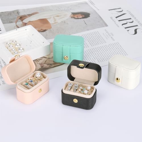 KUKUVR Small Travel Jewelry Box For Ring Stud Earring, Mini Jewelry Ring Holder for Multiple Rings, Portable Jewelry Stora...
