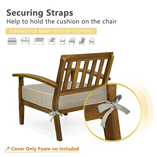 Porch Shield Outdoor Cushion Slipcovers Patio Chair Seat Cushion Covers Set 4 Waterproof Fade Resistant 19 x 19 x 4 inch, ...