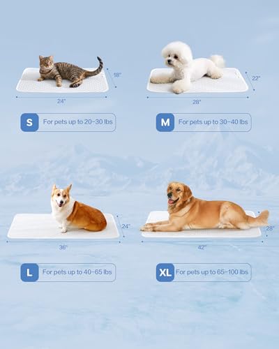 TIMSUNBER Dog Cooling Mat - Instant Cooling Pet Bed for Dogs & Cats, 6-12°F Drop, Non-Toxic & Machine Washable, Anti-Slip ...