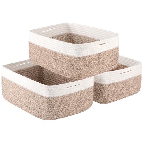 OIASKET Storage Baskets for Organizing 3 Pack, Woven Baskets for Shelves, Closet Organizer Bins Empty Gift Basket Toy Stor...