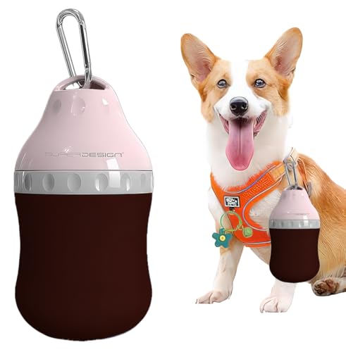 Dog Travel Water Bottle Detachable Bowl Leak Proof Portable ，Silicone Bottle Body，Collapsible and Suitable for Small Pets ...