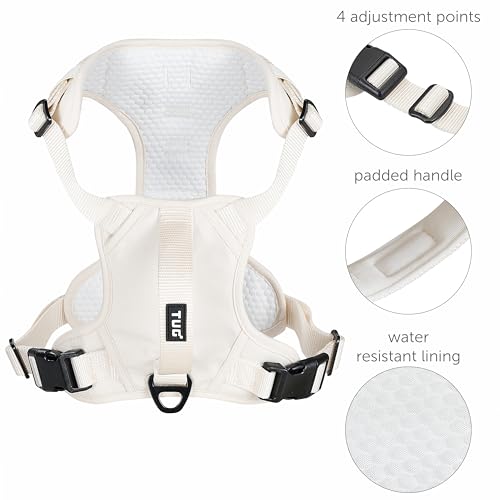 TUG Dog Harness with 2 Leash Connection Points | Adjustable, Padded, Lightweight | Handle on Back | No-Pull Front Clip (Sm...