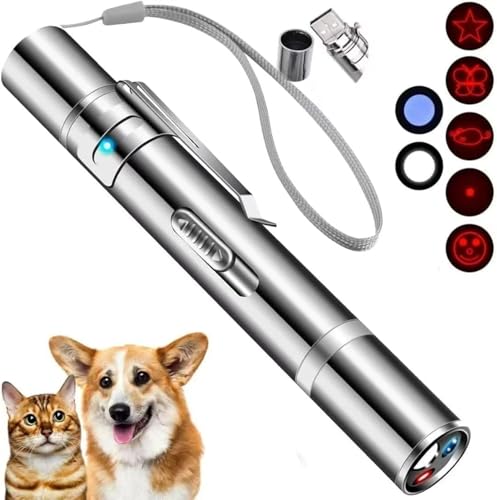 JANHER Laser Pointer, Cat Toys, Cat Laser Pointer with 3 Light Modes & 5 Fun Patterns,Portable Interactive Kitten Pet Bird...