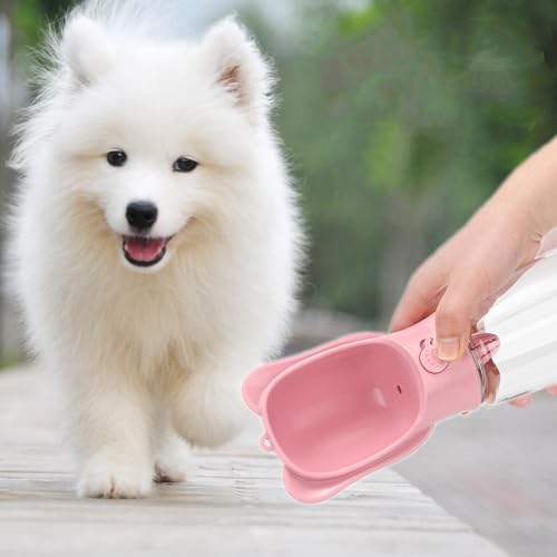 Pet Cat Puppy Dog Travel Water Bottle Dispenser with Food Container, Portable Dog Water Bottle for Walking Hiking Outdoor,...