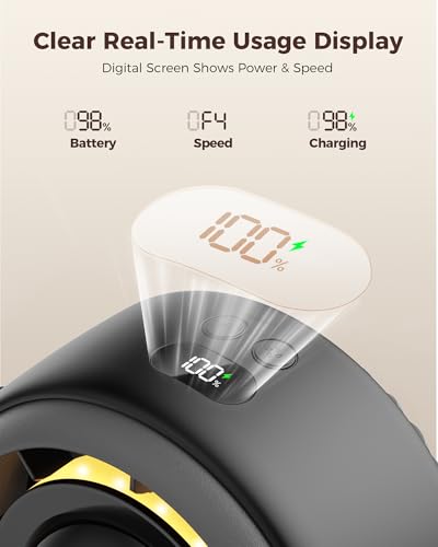 SWEETFULL Baby Stroller Fan - 4000mAh Rechargeable 4-Speed Quiet with LED Display & Night Light, Mini Portable 360° Clip O...