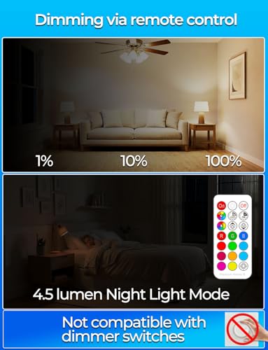 ILC RGB LED Color Changing Light Bulb, 40W Equivalent, 450LM, 2700K Warm White 5W E26 Screw Base RGBW, Flood Light Bulb- 1...