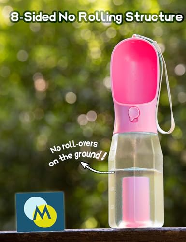 Portable Water Bottle for Small Dogs, 3 in 1 Animal Pet Travel Bowl Dispenser with Food Treat Container & Poop Bag Holder,...