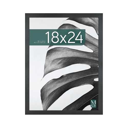 MCS Studio Gallery 18x24 Poster Frame Black Woodgrain Engineered Wood, Vertical & Horizontal Wall Hanging Large Picture Fr...