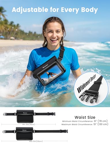 Niveaya IPX8 Waterproof Fanny Pack for Men Women, Large Capacity Touch Screen Dry Bag for Kayaking, Paddle Boarding, Water...