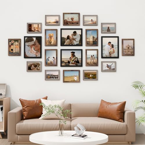 Vittanly 20 Pack Picture Frames Collage Wall Decor, Multi Sizes Including 4pcs 8x10, 8pcs 5x7 and 8pcs 4x6 Photo Frames, G...
