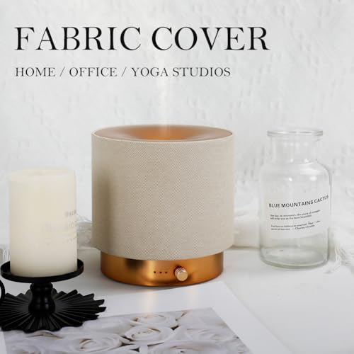 ZEIGGA LAB Elegant Fabric Aroma Diffuser - Quiet Essential Oil Diffuser with Soft Night Light, Perfect for Home, Office, a...