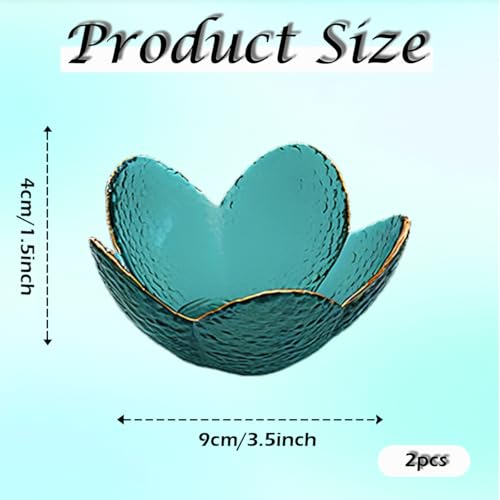 2 PCS Trinket dish Glass Jewelry Tray Flower Ring dish Exquisite Room Decor Vanity Storage Tray Room Decor Aesthetic Cute ...