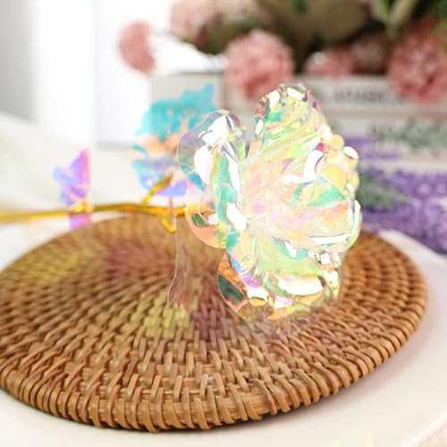 JOHOUSE Artificial Galaxy Rose Flower Gifts for Mothers Day Mom Gifts, Galaxy Eternity Rose Glass Forever Flowers for Mom ...