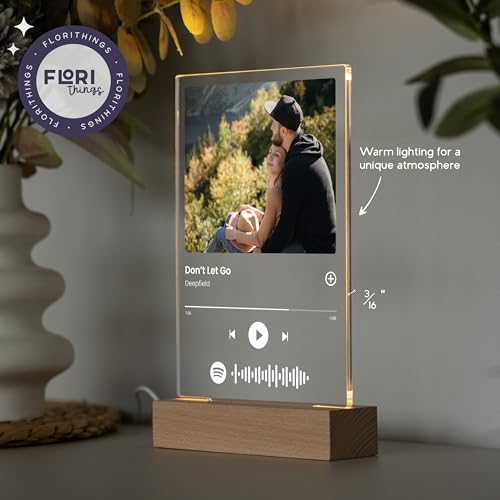 Custom Music Plaque - Personalized Acrylic Song Plaque/Glass Album Cover/Present for Girlfriend - Customized Music Sign - ...