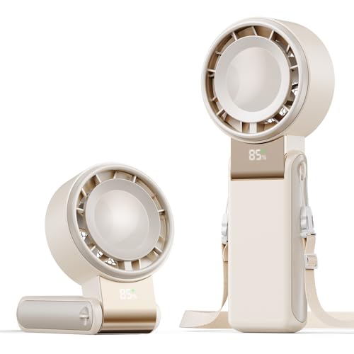 SHEWIND Portable Handheld Mini Fan for Women - 4000mAh Rechargeable, 5 Speeds, 20H Max, Folding Travel Turbo Fan with LED ...