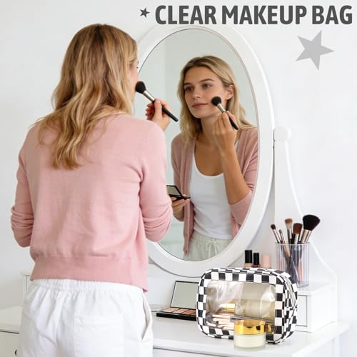 YOPCDJ 5PCS Diaper Bag Organizer Pouch Set, TSA Approved Toiletry Bag，Clear Waterproof TPU Makeup Bag Set Travel Organizer...