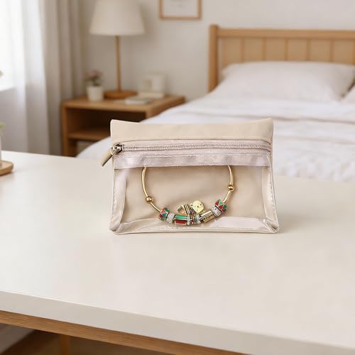 6-Piece Mini Travel Jewelry Pouch Set, Travel Jewelry Case, Zippered Pocket Storage Organizer