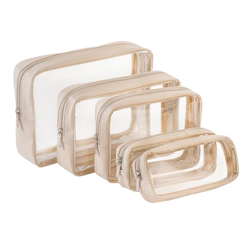 Remobia Hicol TSA Approved 5-Piece Diaper Bag Organizer Pouch Set Clear Waterproof TPU Kids Toiletry Storage Set Travel Pa...