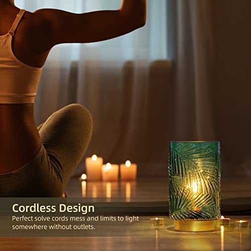 Battery Operated Table Lamp, Cordless Lamps for Home Décor, Nightlight with LED Bulb with Timer for Living Room Bedroom Ta...