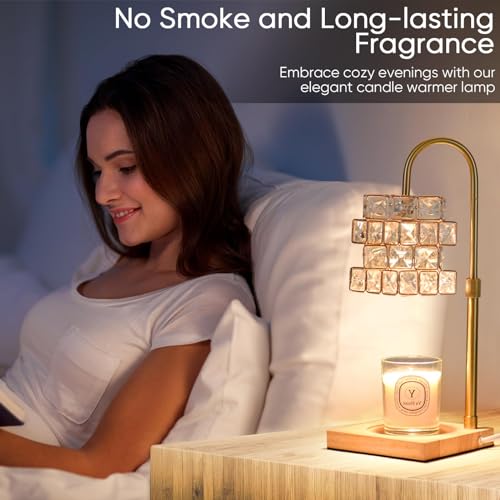 Alpharan Candle Warmer Lamp with Timer,Electric Candle Warmer Dimmable and Height Adjustable Wax Melt Warmer for Scented W...