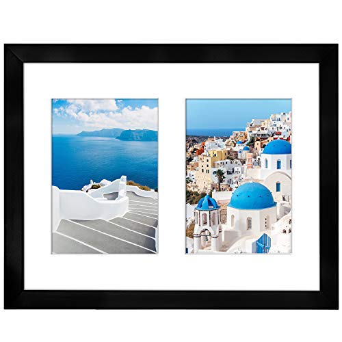 Americanflat 5x7 Double Picture Frame with Shatter-Resistant Glass - Fits Two 5x7 Photos or Use as One 11x14 Picture Frame...