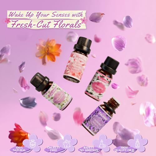 SALKING Floral Essential Oils Set, Premium Pure and Natural Essential Oils, Fragrance Oil Scented Oils for Oil Diffusers 6...