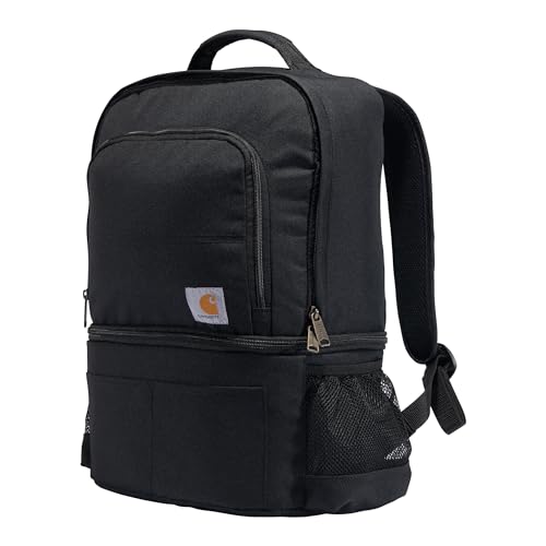 Carhartt Insulated 24 Can Two Compartment Cooler Backpack, Fully-Insulated Base, Durable Water-Resistant for Camping, Beac...