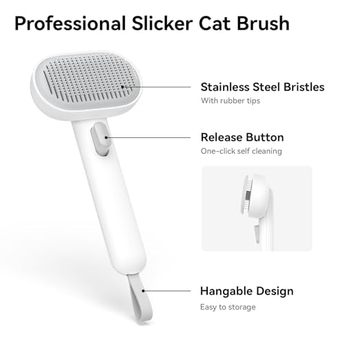 Aumuca Cat Brush for Shedding, Cat Brushes for Indoor Cats, Cat Brush for Long or Short Haired Cats, Cat Grooming Brush Ca...