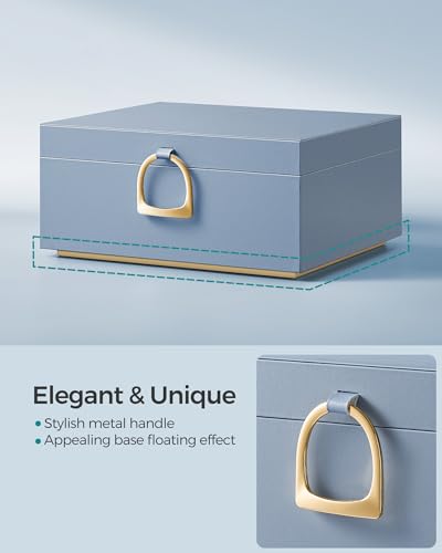SONGMICS 2-Layer Jewelry Box, Jewelry Organizer with Handle, Removable Jewelry Tray, Jewelry Storage, Floating Effect, 8.1...