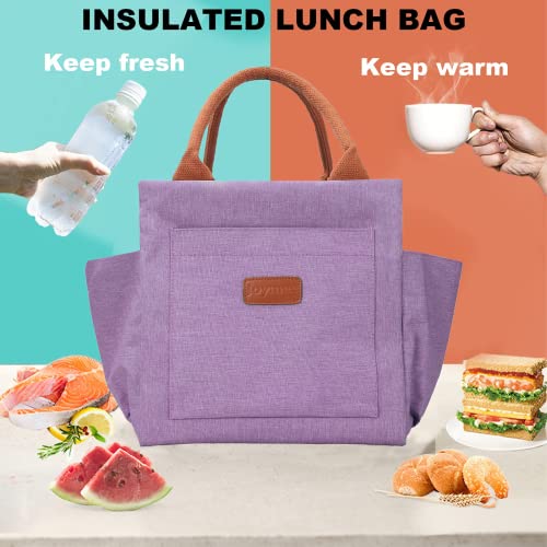Joymee Lunch Bag Women Insulated Lunch Box Reusable Leakproof Large Spacious Cooler Tote for Women Men Adult with Bottle H...