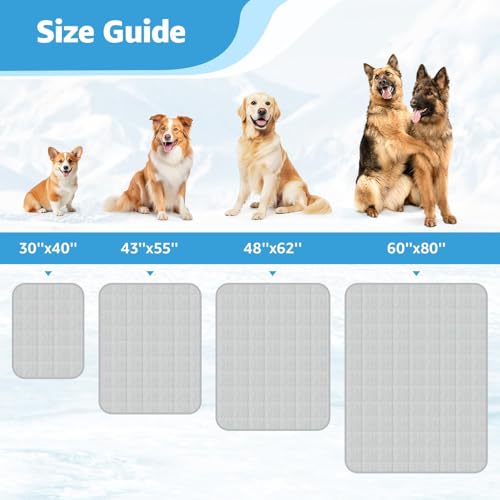Dog Cooling Blanket, 0.4 Q-MAX Cooling Blanket for Dogs Washable, Cool to Touch Pet Blanket Cooling Comforter Throw for Be...
