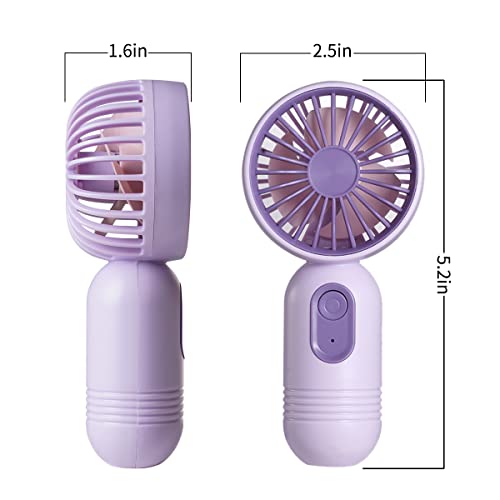 Mini Portable Fan 3 Pack, Cute Handheld Battery Operated Lightweight Small Personal Fan with 3 Speeds and USB Rechargeable...