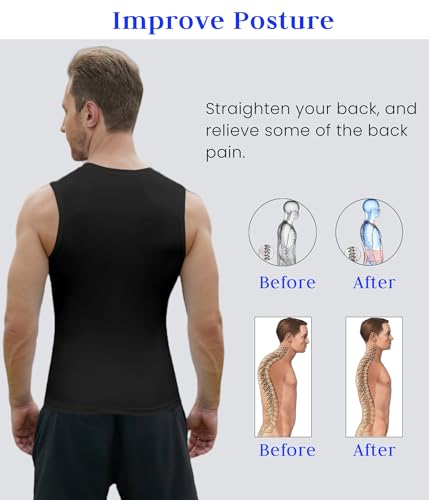XINGCOOL Compression Shirt Men Slimming Body Shaper Vest Crewneck Workout Shirts Tummy Control Undershirts
