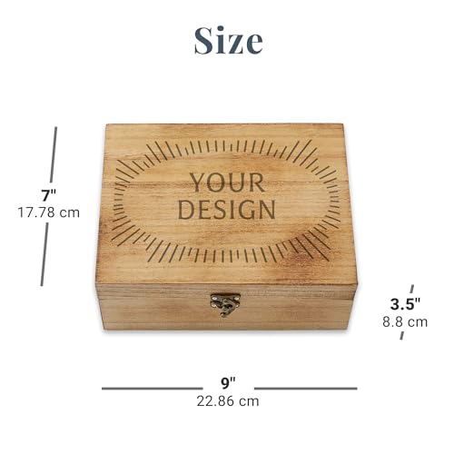 Let's Make Memories Personalized Wooden Keepsake Box With Hinged Lid - Wood Memento Box - Decorative Storage - Home Decor...